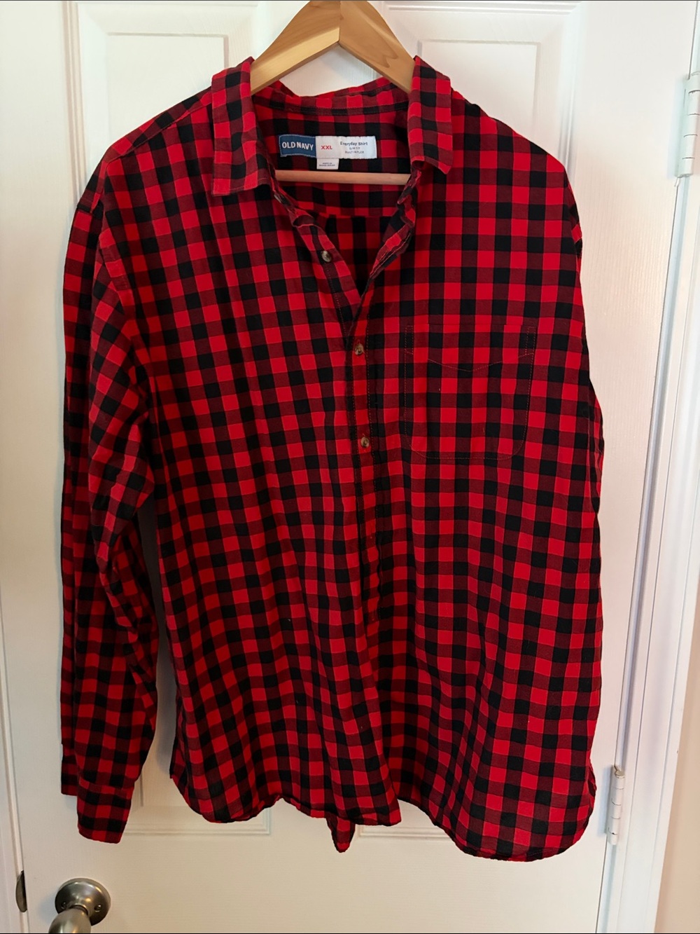 Old Navy Red and Black Buffalo Check Button-Down Shirt